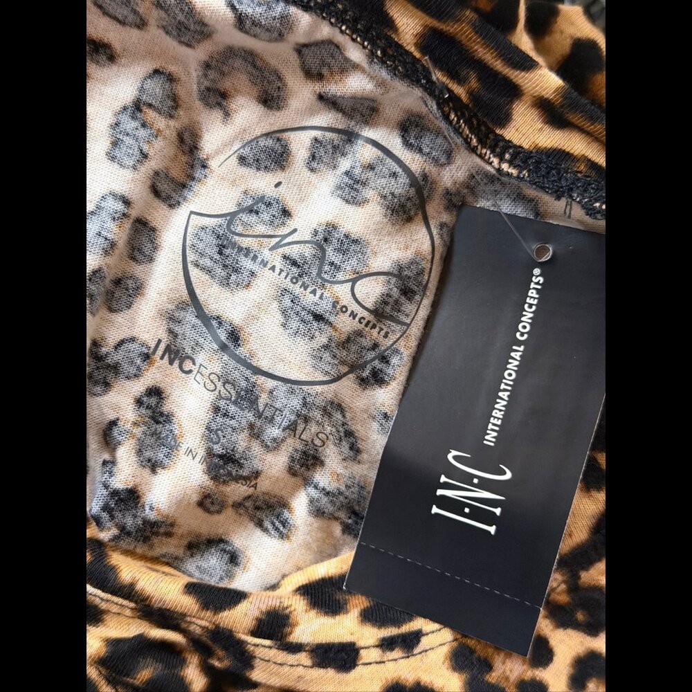 New International Concepts Top Small Womens Leopard Art T Shirt Casual - Picture 6 of 7